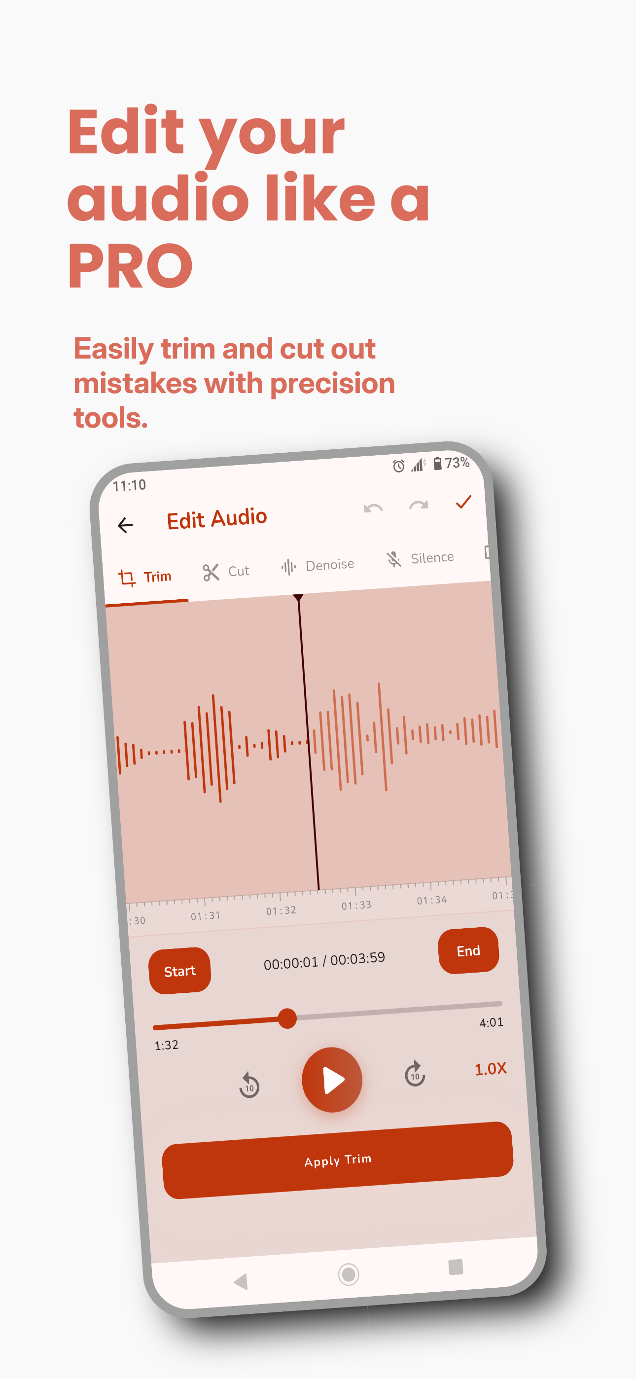 Wavly App Screenshot 2 - Voice Notes & Audio File List